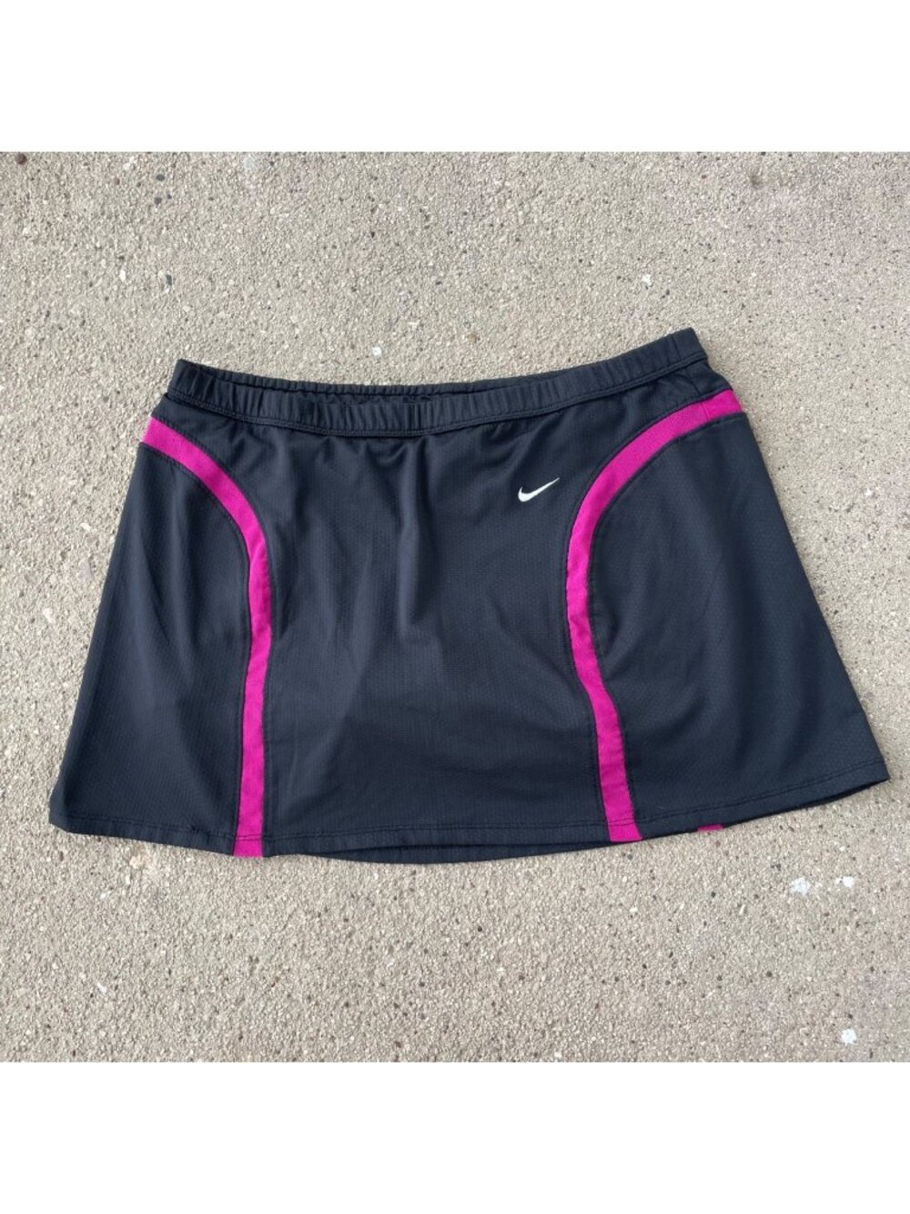Vintage Y2K Nike Athletic Mini Skirt Skort Black Pink M Goth Rave Emo Streetwear